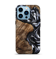 iPhone 14 Pro Wood Live Edge Phone Case - Uriah (Black & White, 807702)