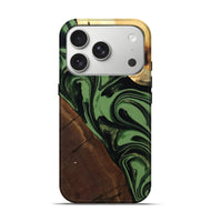 iPhone 17 Pro Wood Live Edge Phone Case - Wesley (Green, 807712)
