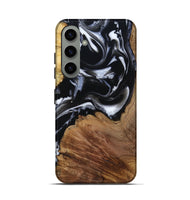 Galaxy S24 Wood Live Edge Phone Case - Roland (Black & White, 807714)