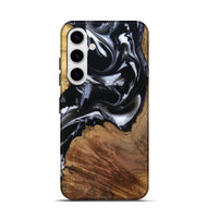 Galaxy S25 Wood Live Edge Phone Case - Roland (Black & White, 807714)