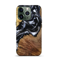 iPhone 13 Pro Wood Live Edge Phone Case - Roland (Black & White, 807714)
