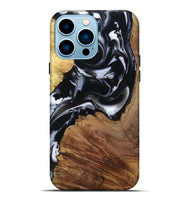 iPhone 14 Pro Max Wood Live Edge Phone Case - Roland (Black & White, 807714)