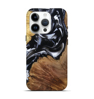 iPhone 15 Pro Wood Live Edge Phone Case - Roland (Black & White, 807714)