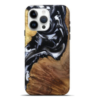 iPhone 15 Pro Max Wood Live Edge Phone Case - Roland (Black & White, 807714)