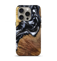 iPhone 16 Pro Wood Live Edge Phone Case - Roland (Black & White, 807714)