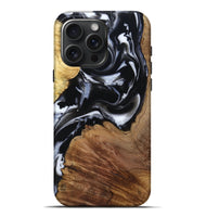 iPhone 16 Pro Max Wood Live Edge Phone Case - Roland (Black & White, 807714)