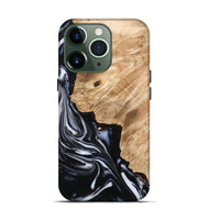 iPhone 13 Pro Wood Live Edge Phone Case - Nayely (Black & White, 807720)