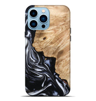 iPhone 14 Pro Max Wood Live Edge Phone Case - Nayely (Black & White, 807720)