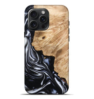 iPhone 16 Pro Max Wood Live Edge Phone Case - Nayely (Black & White, 807720)