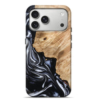 iPhone 17 Pro Max Wood Live Edge Phone Case - Nayely (Black & White, 807720)