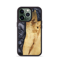 iPhone 13 Pro Wood Phone Case - Brittni (Black & White, 807956)