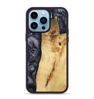 iPhone 14 Pro Max Wood Phone Case - Brittni (Black & White, 807956)