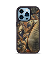 iPhone 14 Pro Wood Phone Case - German (Black & White, 807960)