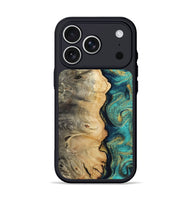 iPhone 17 Pro Wood Phone Case - Nyah (Teal & Gold, 807969)