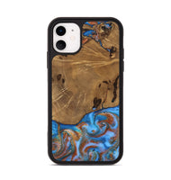 iPhone 11 Wood Phone Case - Turner (Teal & Gold, 807971)