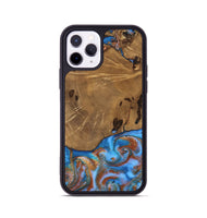 iPhone 11 Pro Wood Phone Case - Turner (Teal & Gold, 807971)