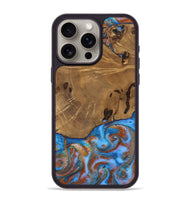 iPhone 15 Pro Max Wood Phone Case - Turner (Teal & Gold, 807971)