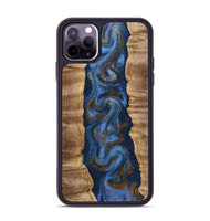 iPhone 11 Pro Max Wood Phone Case - Greta (Teal & Gold, 807983)