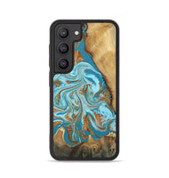 Galaxy S23 Wood Phone Case - Burl (Teal & Gold, 808048)