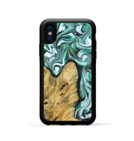iPhone Xs Wood Phone Case - Bettye (Green, 808069)