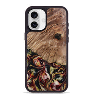 iPhone 16 Plus Wood Phone Case - Cari (Red, 808340)