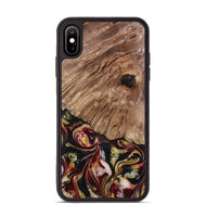 iPhone Xs Max Wood Phone Case - Cari (Red, 808340)