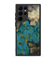 Galaxy S22 Ultra Wood Phone Case - Jamila (Teal & Gold, 808356)