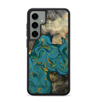 Galaxy S24 Plus Wood Phone Case - Jamila (Teal & Gold, 808356)