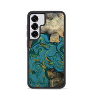 Galaxy S25 Wood Phone Case - Jamila (Teal & Gold, 808356)