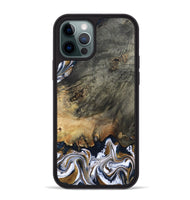 iPhone 12 Pro Max Wood Phone Case - Florian (Teal & Gold, 808362)