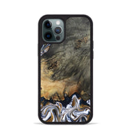 iPhone 12 Pro Wood Phone Case - Florian (Teal & Gold, 808362)