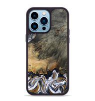 iPhone 14 Pro Max Wood Phone Case - Florian (Teal & Gold, 808362)