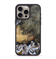 iPhone 15 Pro Max Wood Phone Case - Florian (Teal & Gold, 808362)