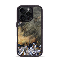 iPhone 16 Pro Wood Phone Case - Florian (Teal & Gold, 808362)