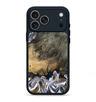 iPhone 17 Pro Max Wood Phone Case - Florian (Teal & Gold, 808362)