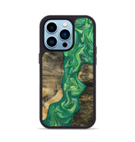 iPhone 14 Pro Wood Phone Case - Yaakov (Green, 808387)