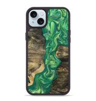 iPhone 15 Plus Wood Phone Case - Yaakov (Green, 808387)
