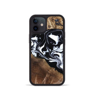 iPhone 12 mini Wood Phone Case - Evie (Black & White, 808399)