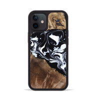 iPhone 12 Wood Phone Case - Evie (Black & White, 808399)
