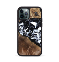 iPhone 12 Pro Wood Phone Case - Evie (Black & White, 808399)