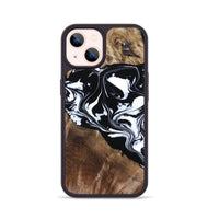 iPhone 14 Wood Phone Case - Evie (Black & White, 808399)