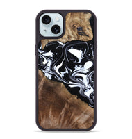 iPhone 15 Plus Wood Phone Case - Evie (Black & White, 808399)