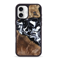 iPhone 16 Plus Wood Phone Case - Evie (Black & White, 808399)