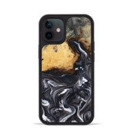 iPhone 12 Wood Phone Case - Kelsie (Black & White, 808405)