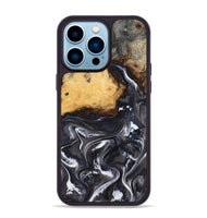 iPhone 14 Pro Max Wood Phone Case - Kelsie (Black & White, 808405)
