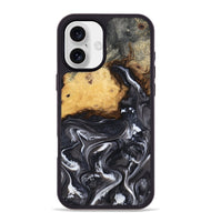 iPhone 16 Plus Wood Phone Case - Kelsie (Black & White, 808405)