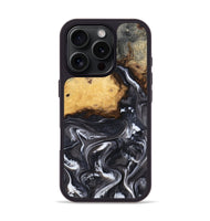 iPhone 16 Pro Wood Phone Case - Kelsie (Black & White, 808405)