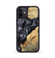 iPhone 12 Wood Phone Case - Kenisha (Black & White, 808457)