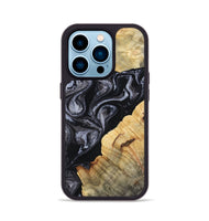 iPhone 14 Pro Wood Phone Case - Kenisha (Black & White, 808457)