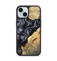 iPhone 15 Wood Phone Case - Kenisha (Black & White, 808457)